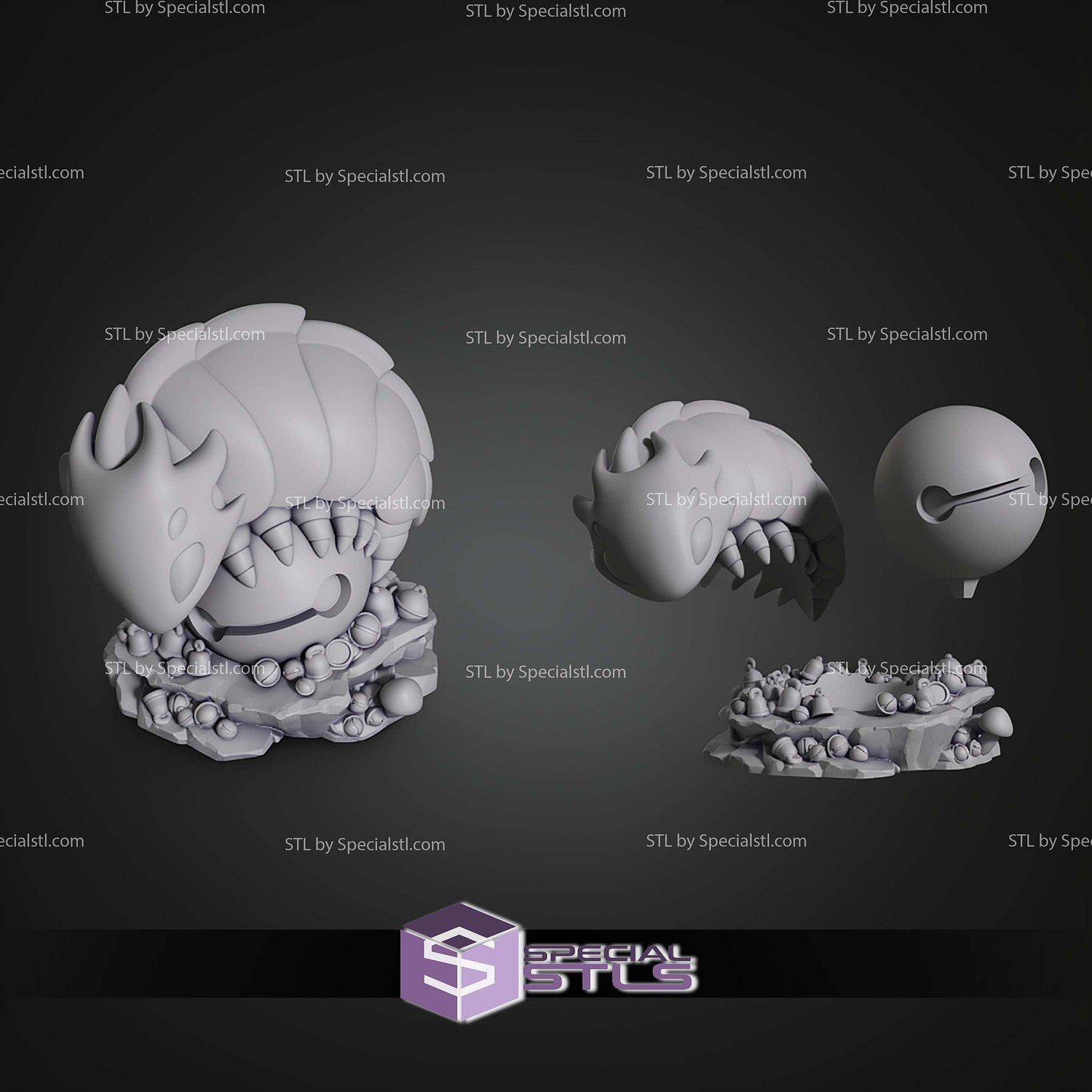 Chibi Bell Beast Hollow Knight STL Files 3D Model — view 6
