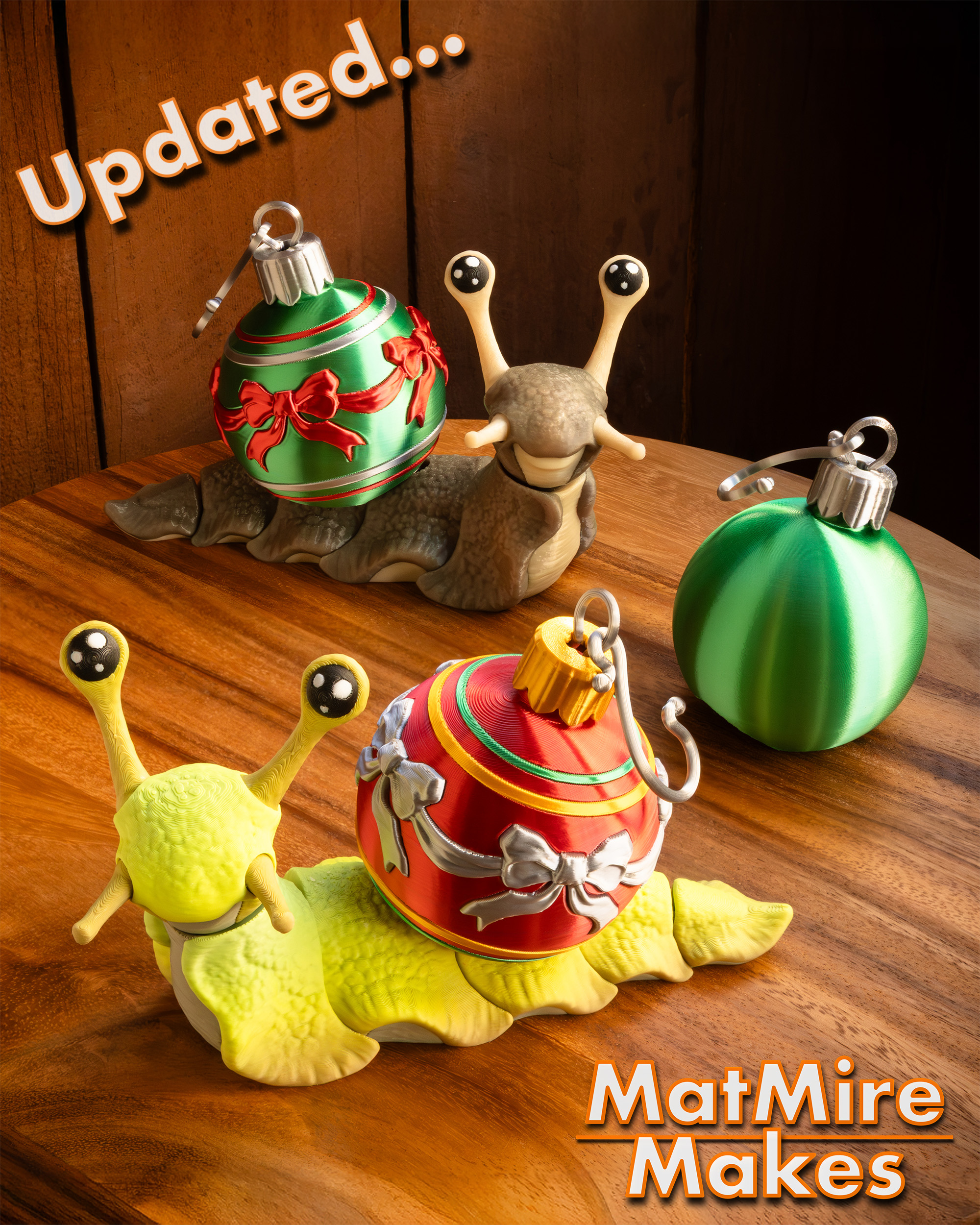 Snail & Slug with Holiday Extras - Articulated Figure 3D STL Model — view 3