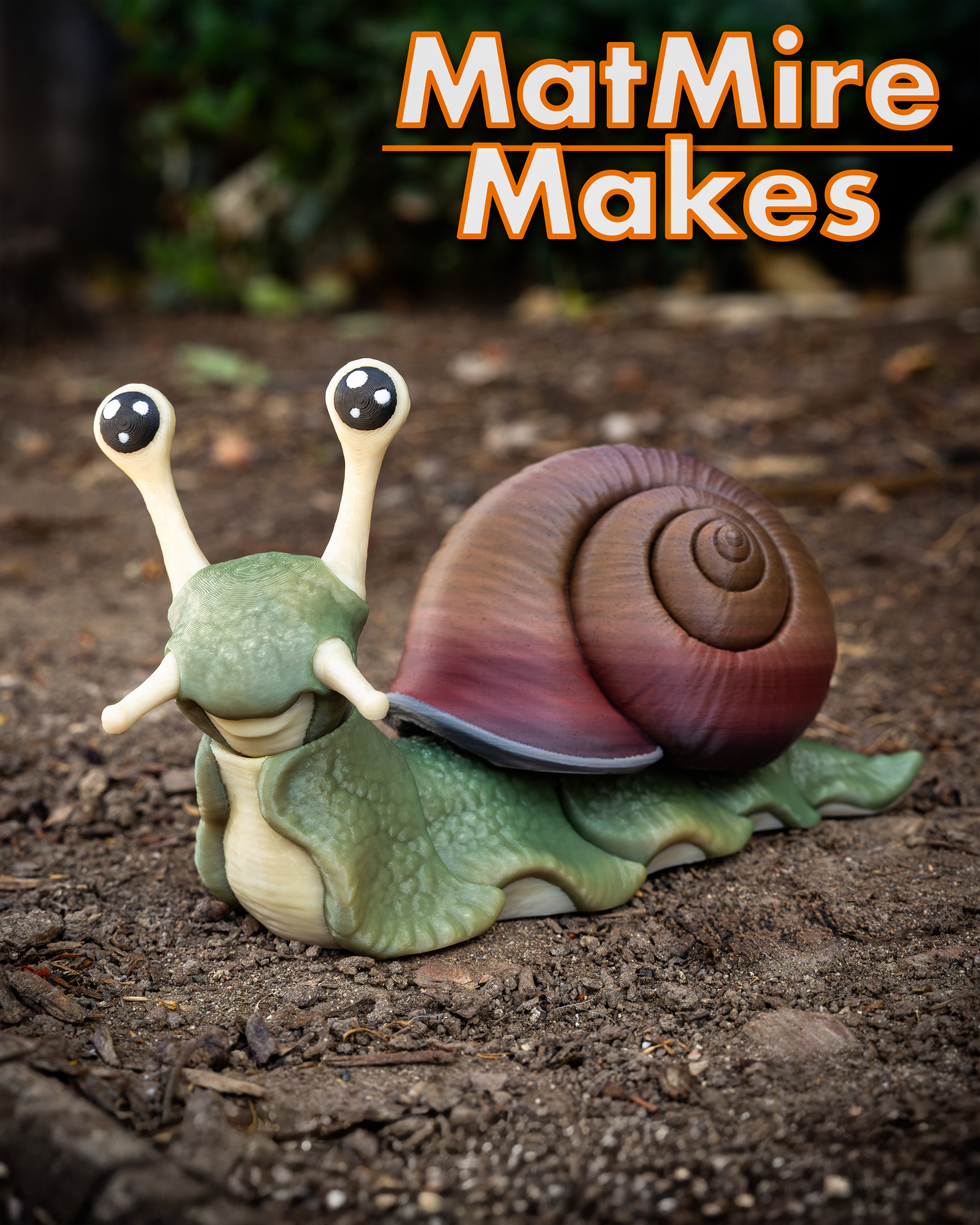 Snail & Slug with Holiday Extras - Articulated Figure 3D STL Model — view 5