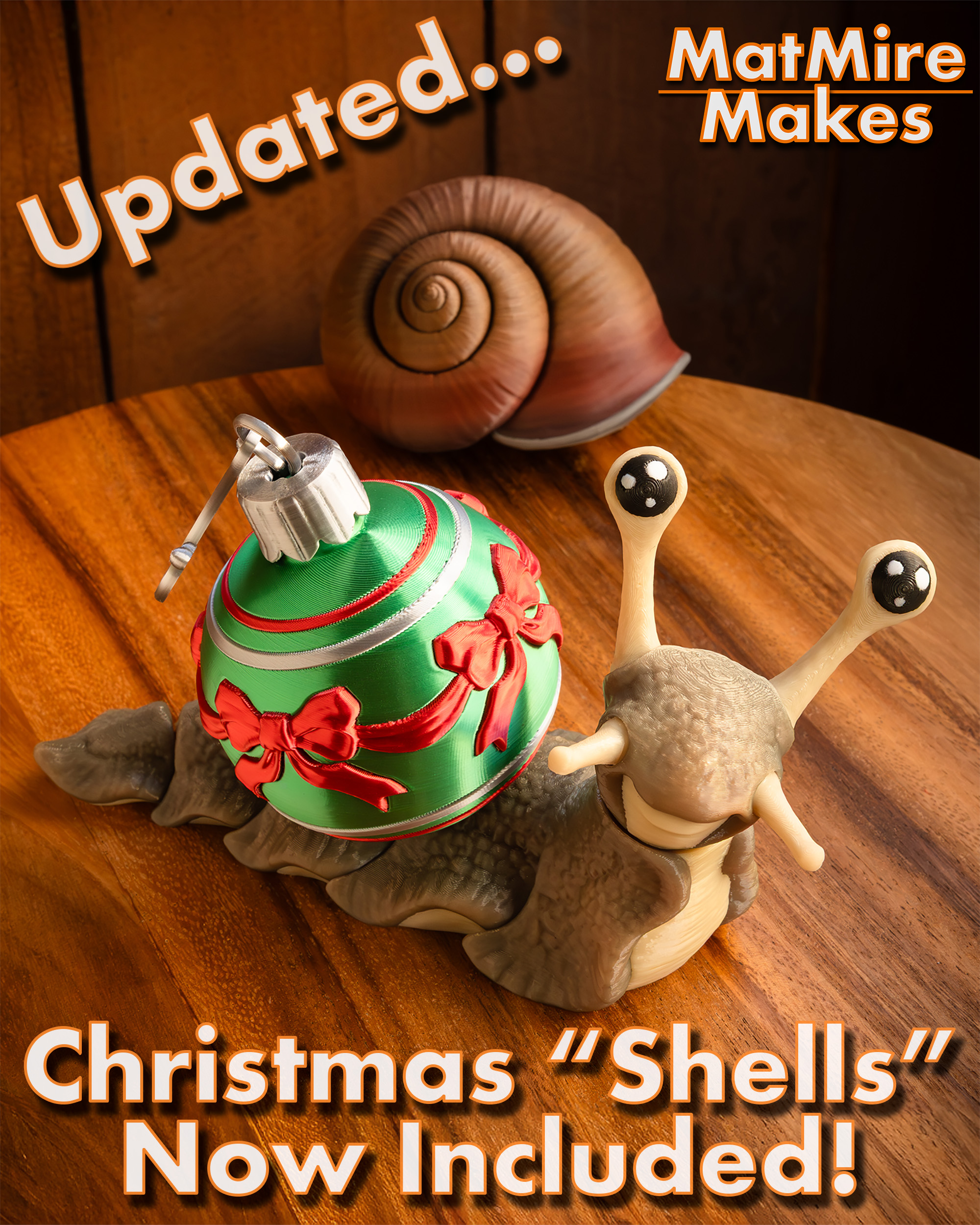 Snail & Slug with Holiday Extras - Articulated Figure 3D STL Model — view 6