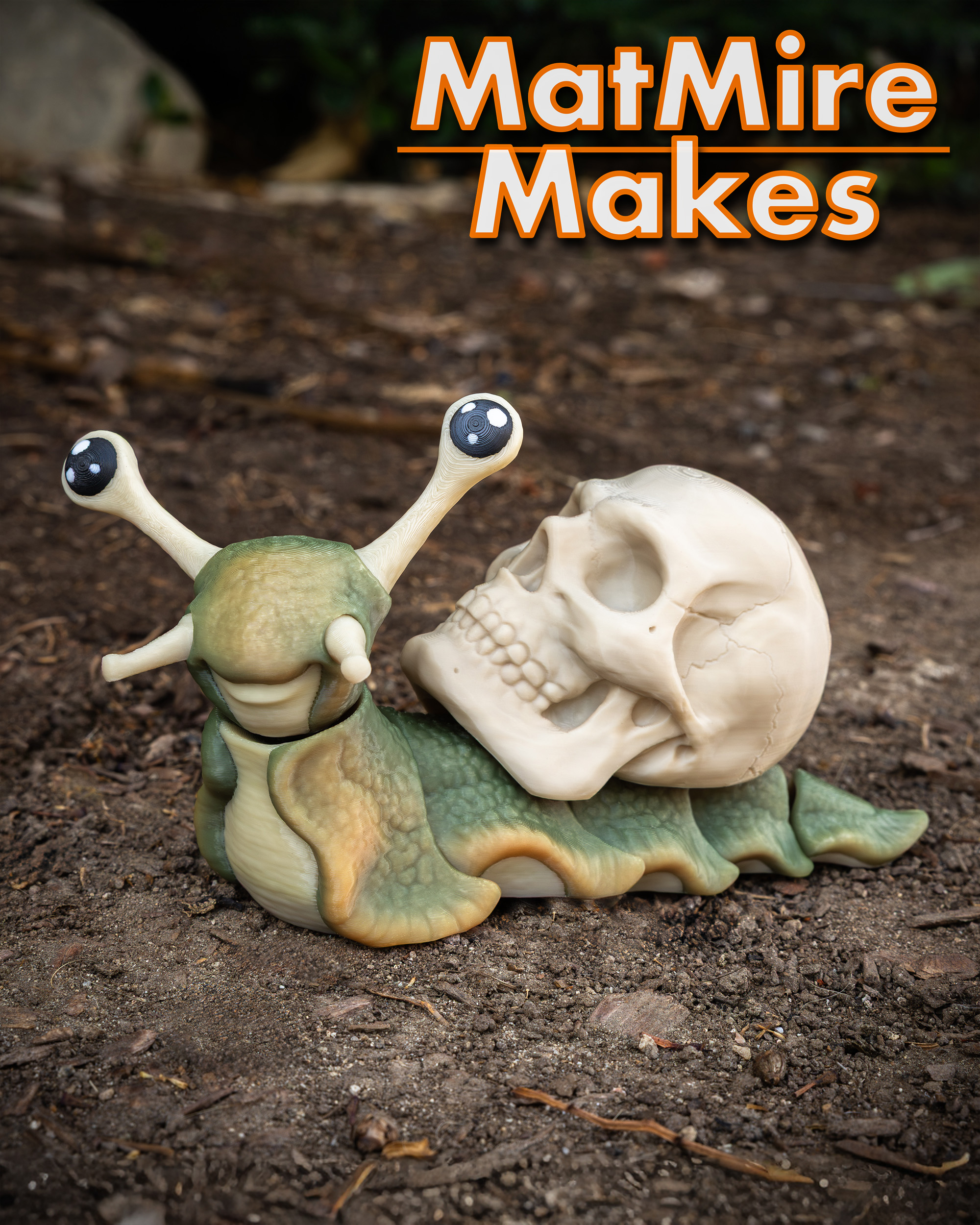 Snail & Slug with Holiday Extras - Articulated Figure 3D STL Model — view 8