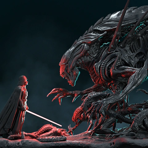 Alien Queen in Diorama 3D Printer Files | Assembly STL Model
