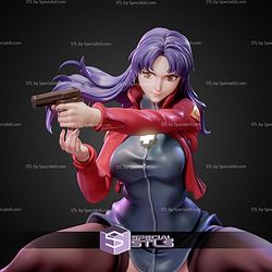 Misato Katsuragi Pointing Gun 140mm STL Files 3D Model