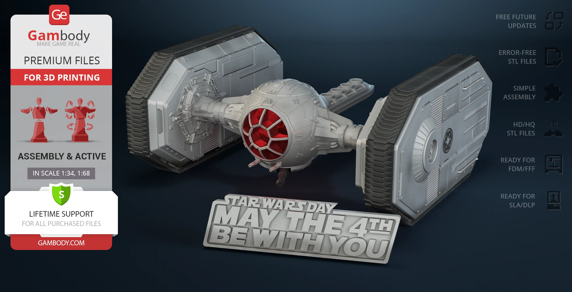 TIE Crawler 3D Printer Files | Assembly + Action STL Model