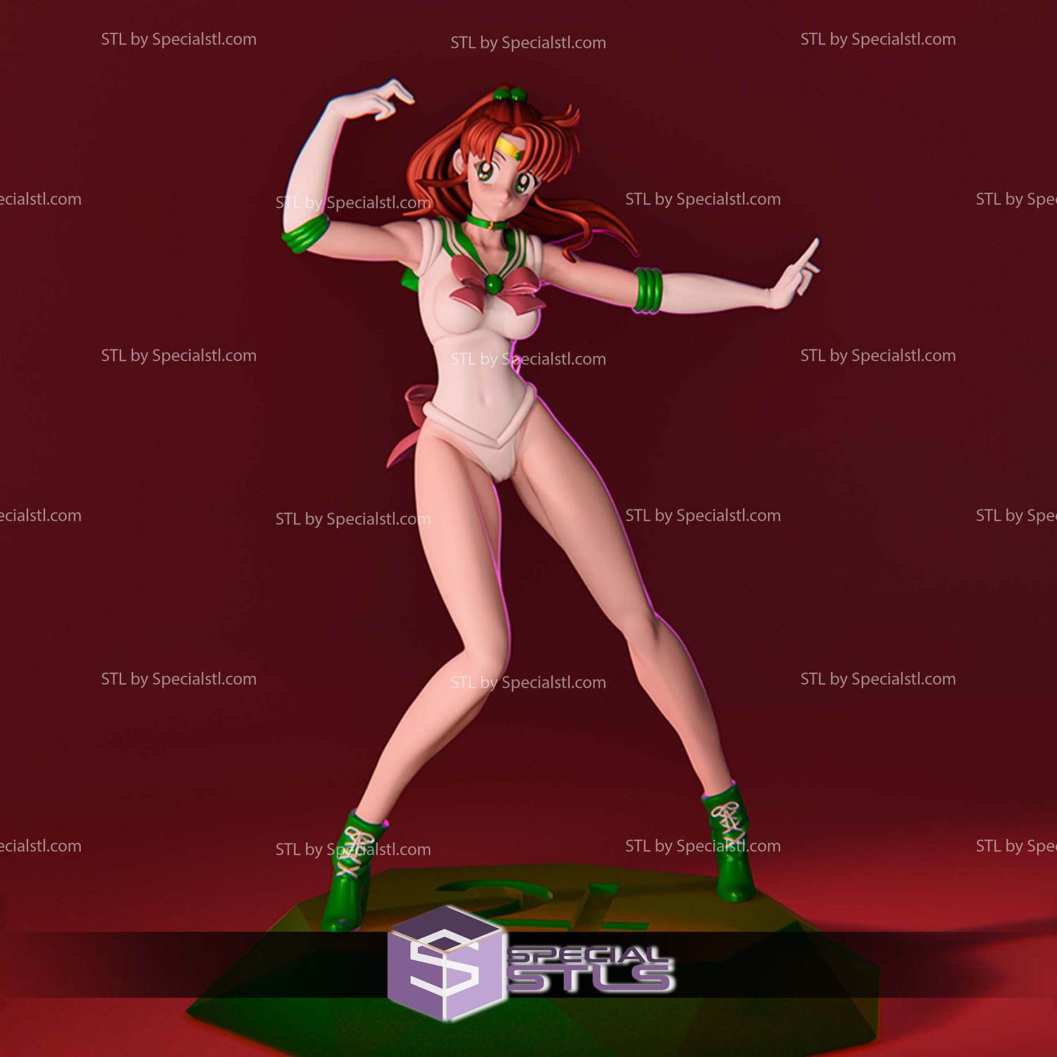 Sailor Jupiter Action Pose 3D Print Files STL Model — view 3