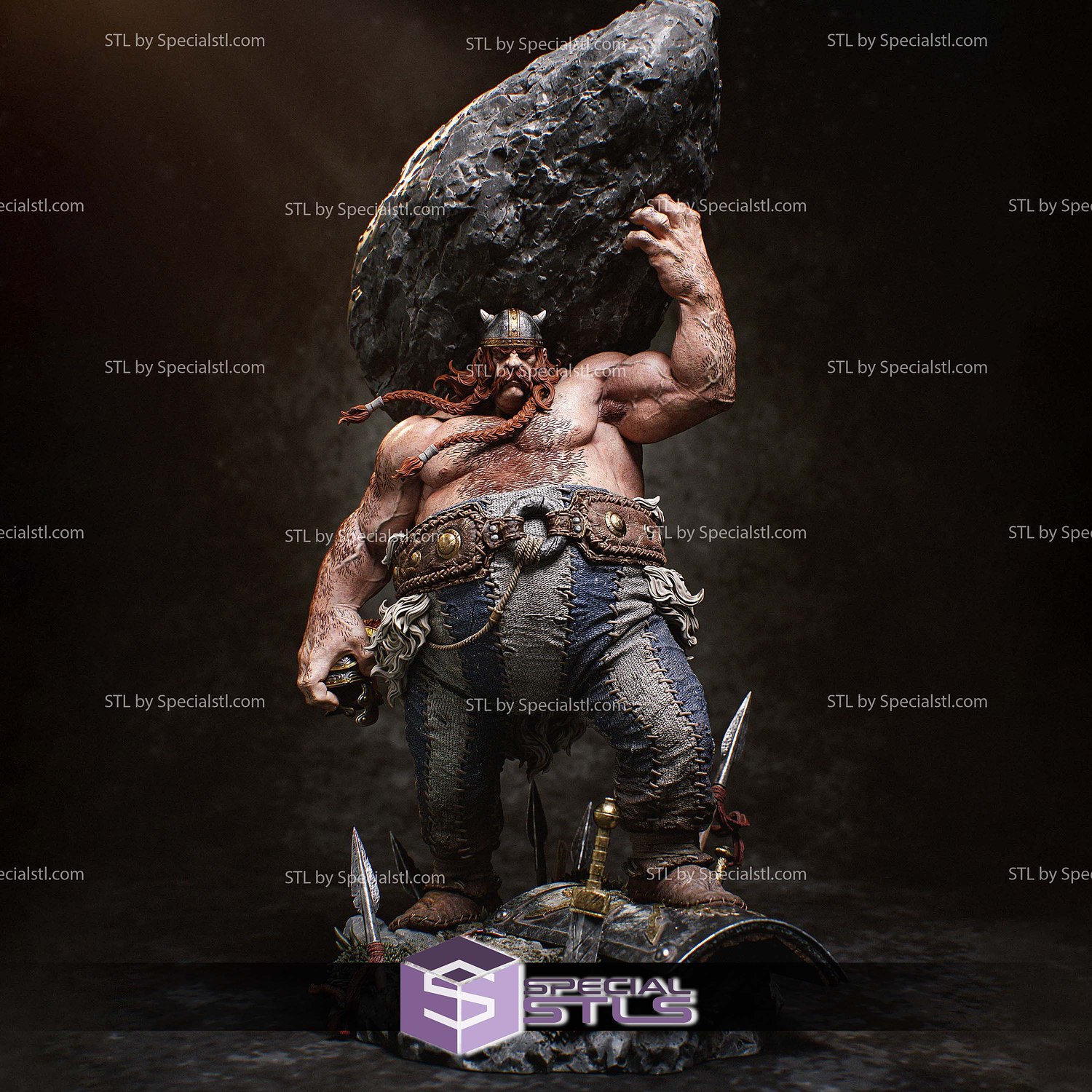 Obelix The Powerfu Realistic 3D Print Files STL Model — view 2