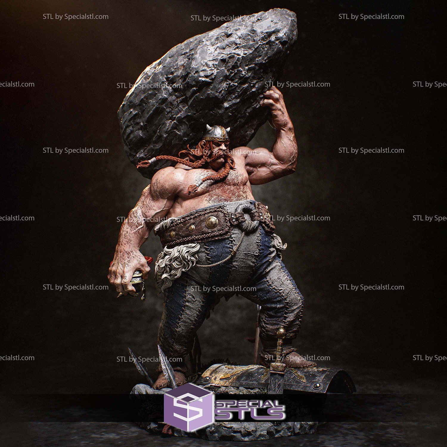 Obelix The Powerfu Realistic 3D Print Files STL Model — view 3