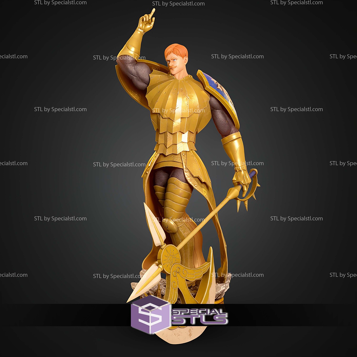 Escanor 449mm Seven Deadly Sins STL Files 3D Model — view 2