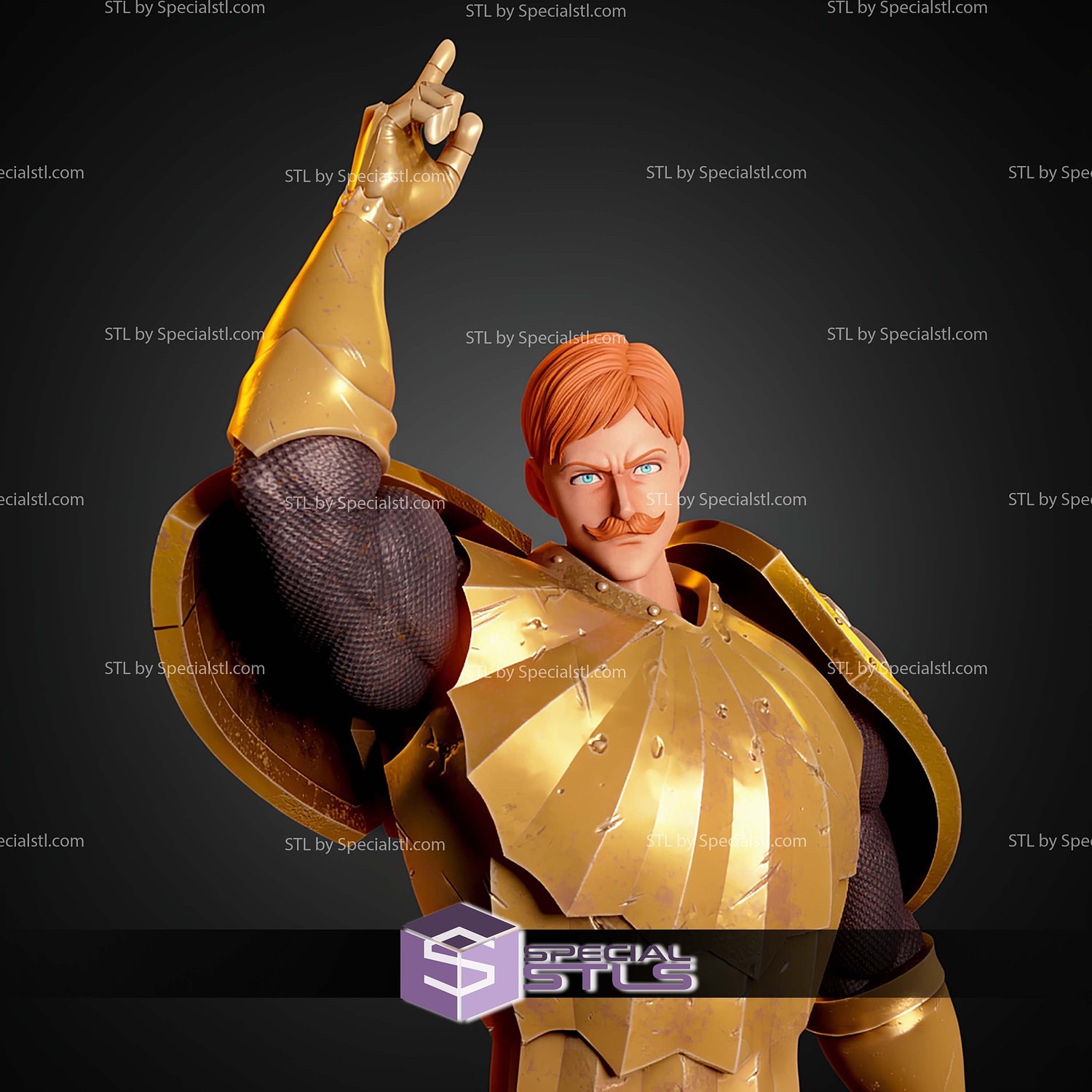 Escanor 449mm Seven Deadly Sins STL Files 3D Model — view 3
