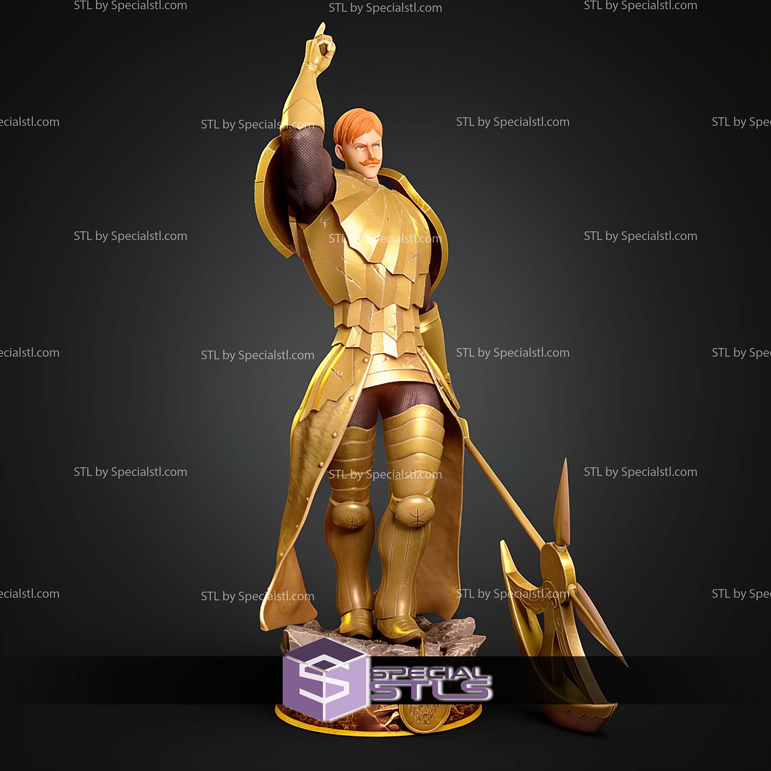 Escanor 449mm Seven Deadly Sins STL Files 3D Model — view 4