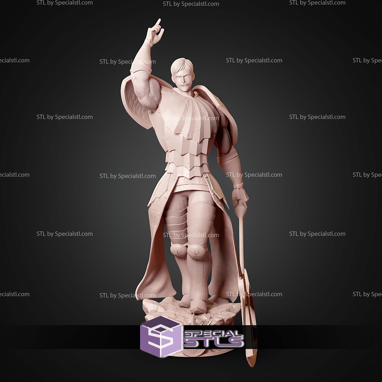 Escanor 449mm Seven Deadly Sins STL Files 3D Model — view 7