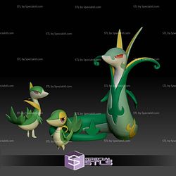 Pokemon STL Collection Snivy Servine Serperior 3D Model