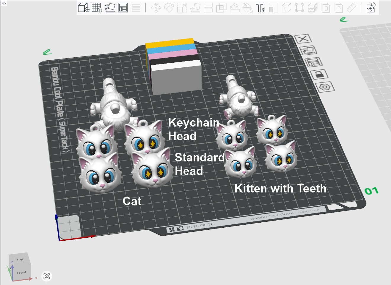 Flexi Articulated Cat & Cat House Set 3D 3MF Model — view 8