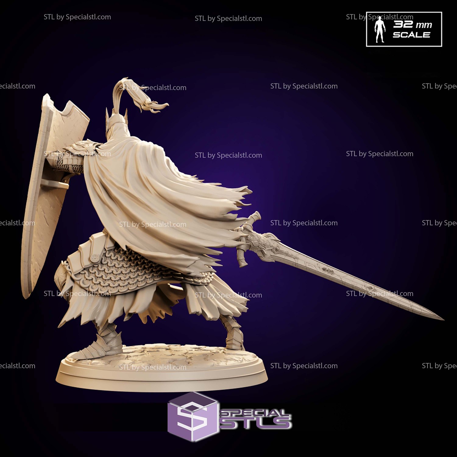 Artorias Dark Souls 32mm STL Files 3D Model — view 2