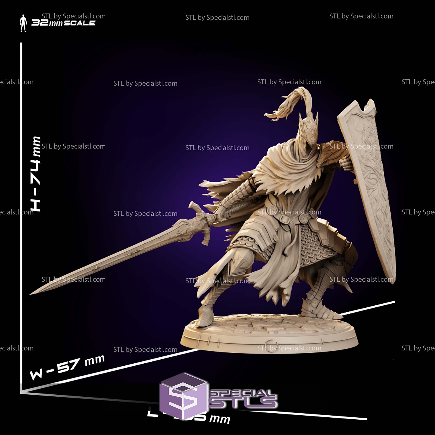 Artorias Dark Souls 32mm STL Files 3D Model — view 3