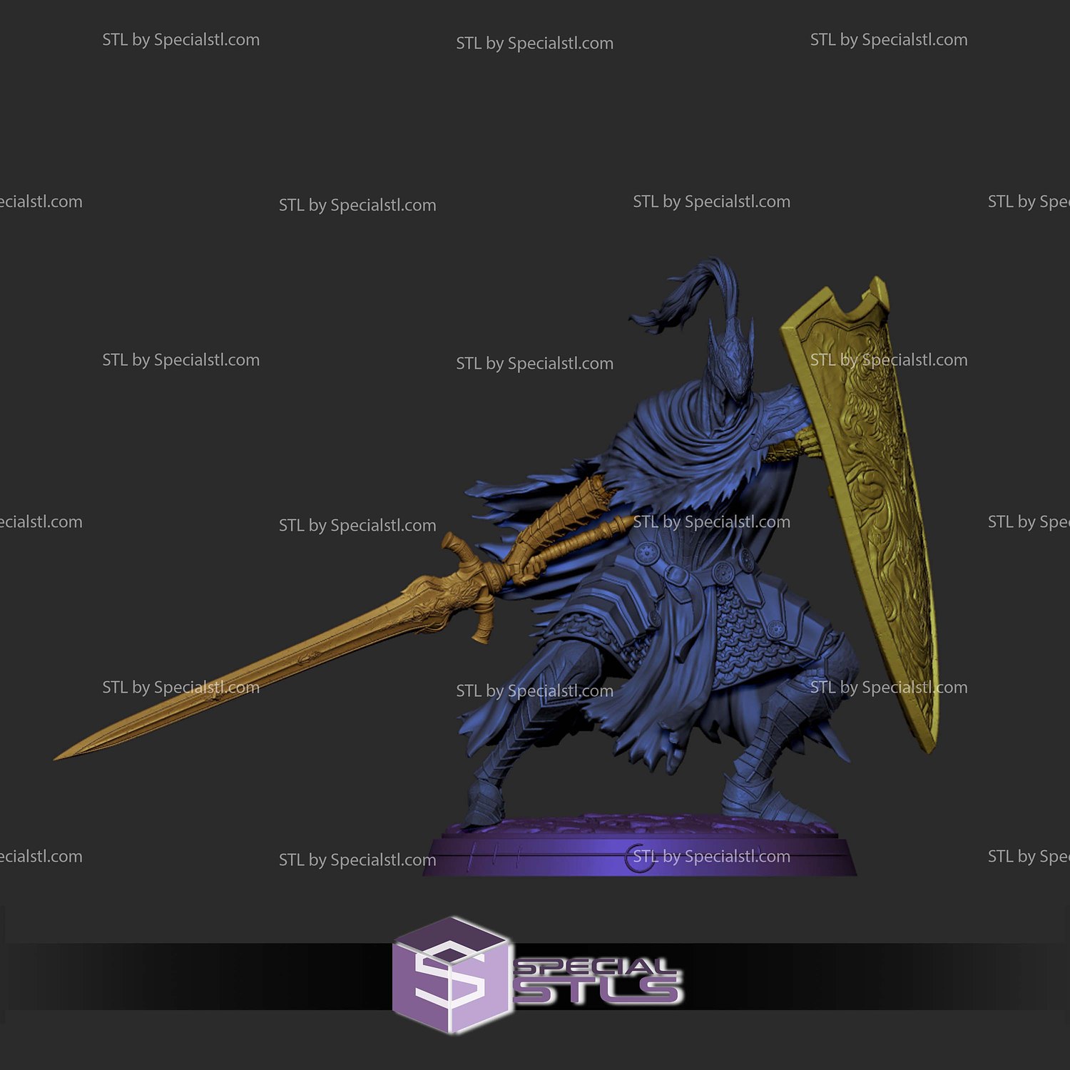 Artorias Dark Souls 32mm STL Files 3D Model — view 5