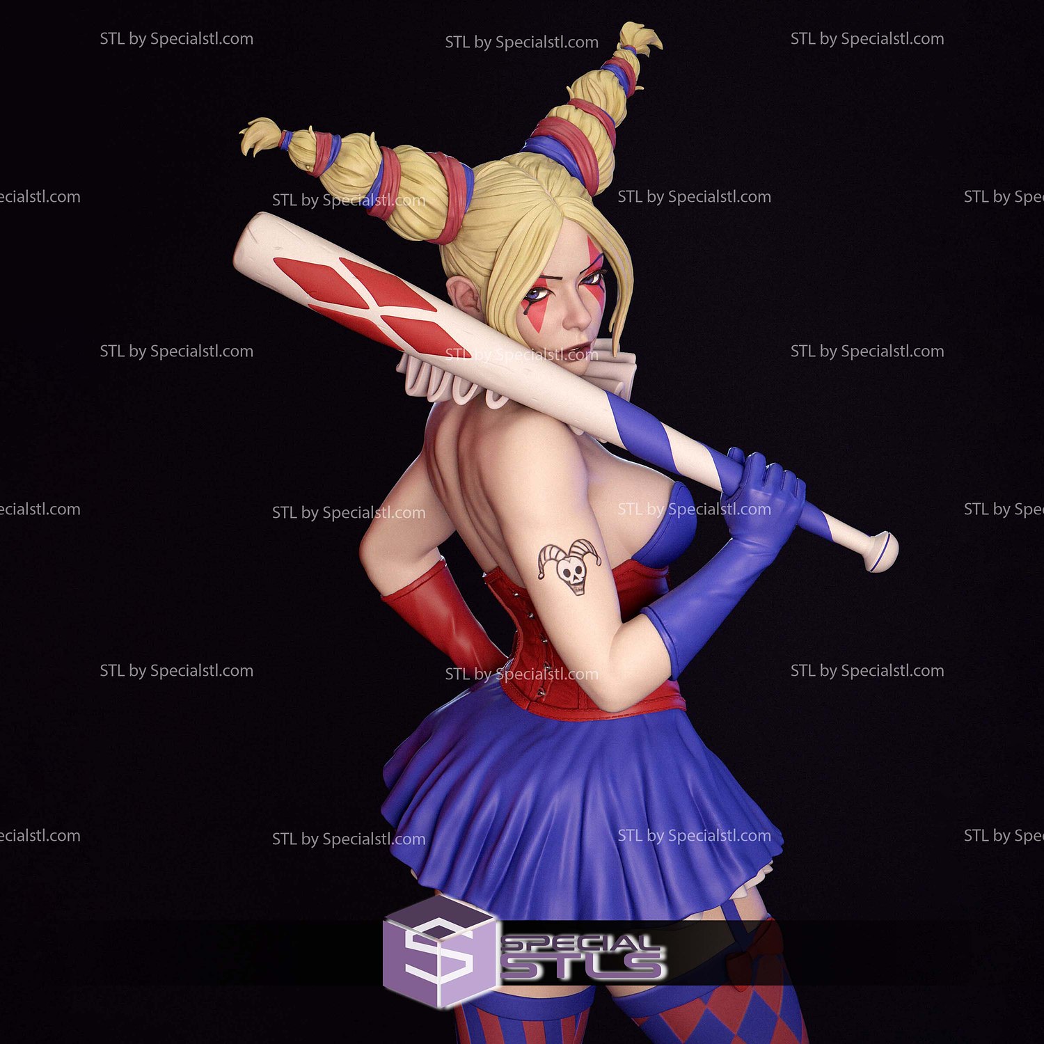 Harley Quinn The Dark Prince Charming Sculptures 3D Printing STL Model — view 3