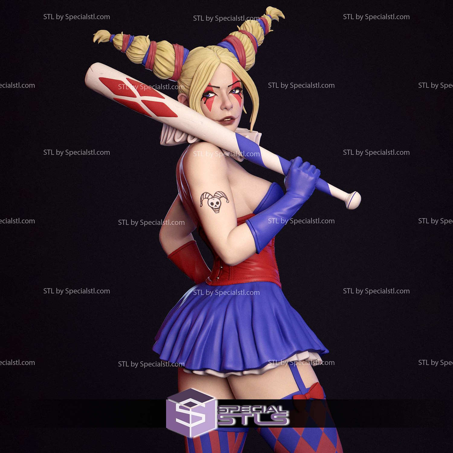 Harley Quinn The Dark Prince Charming Sculptures 3D Printing STL Model — view 5