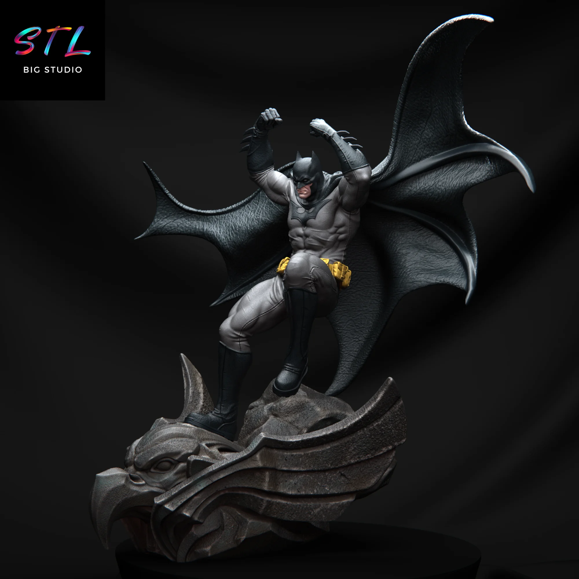 Batman STL | Heroic Gargoyle Pose | 3D Printable Model Model — view 3