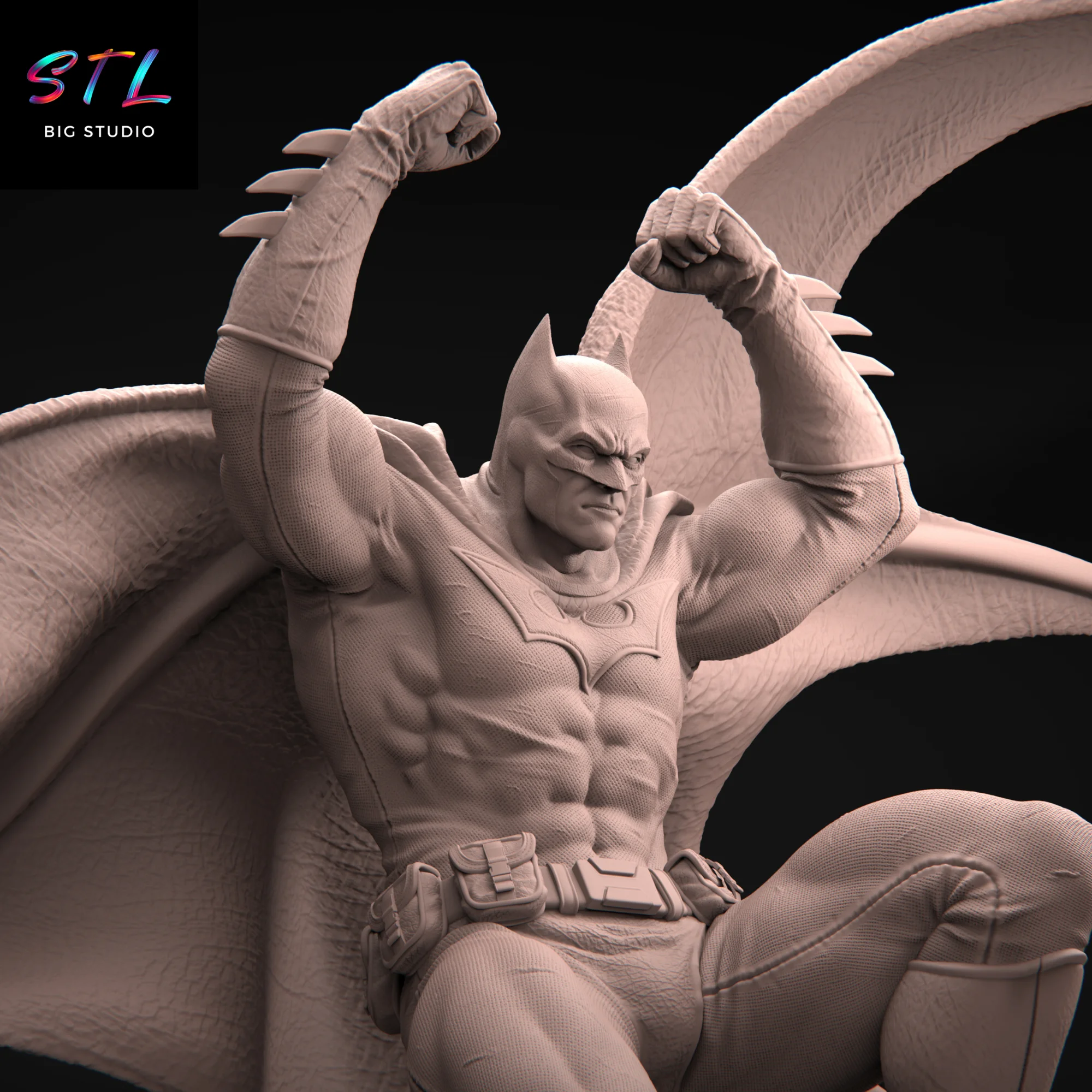 Batman STL | Heroic Gargoyle Pose | 3D Printable Model Model — view 7