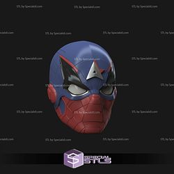 Cosplay STL Files Spider Captain America Helmet 3D Model