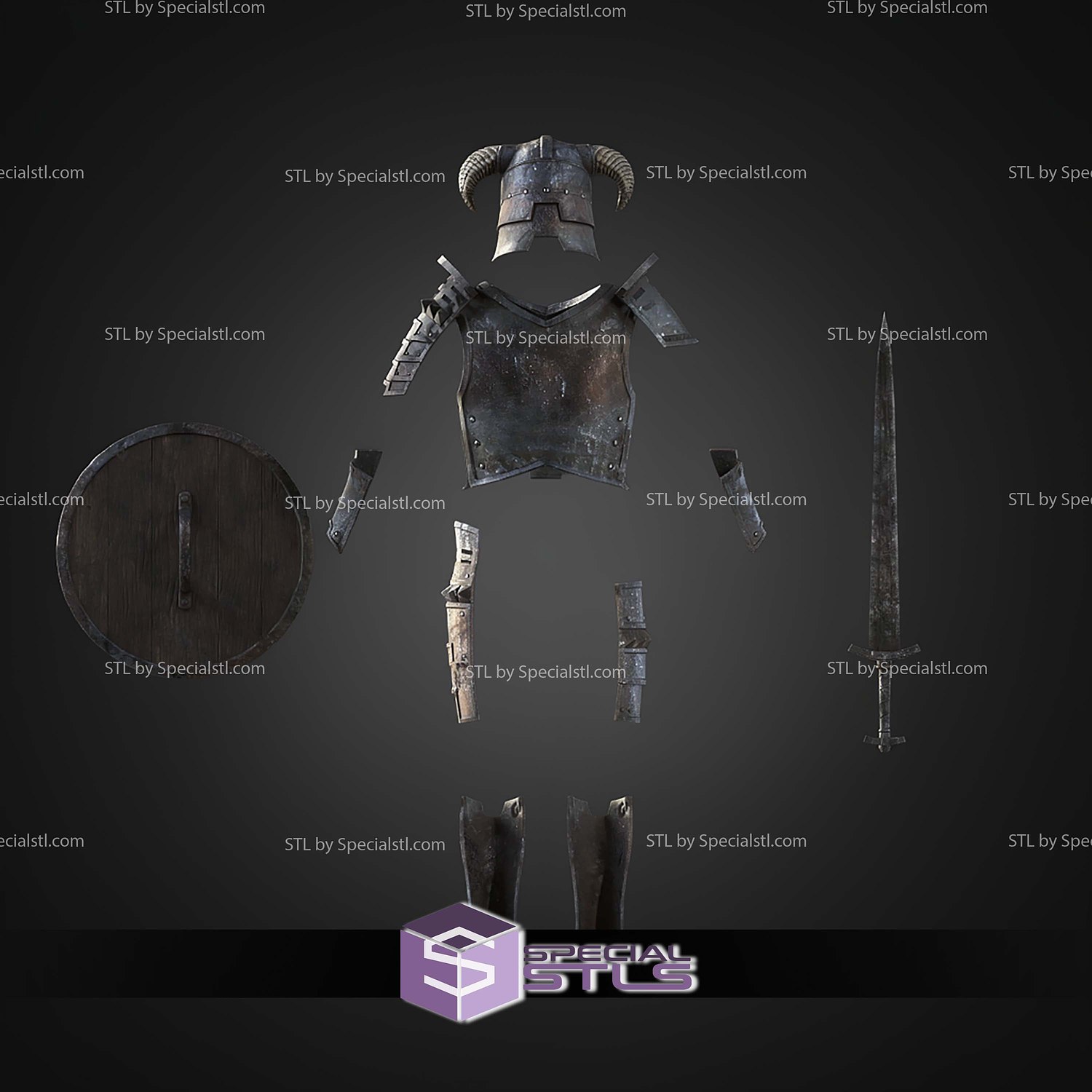 Cosplay STL Files Skyrim Iron Armor Full Set 3D Model — view 2