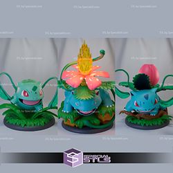 Basic Pokemon Collection - Bulbasaur Pack 3D Print Sculpture STL Model