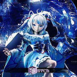 Gawr Gura Hololive Crystal Sculptures 3D Printing STL Model
