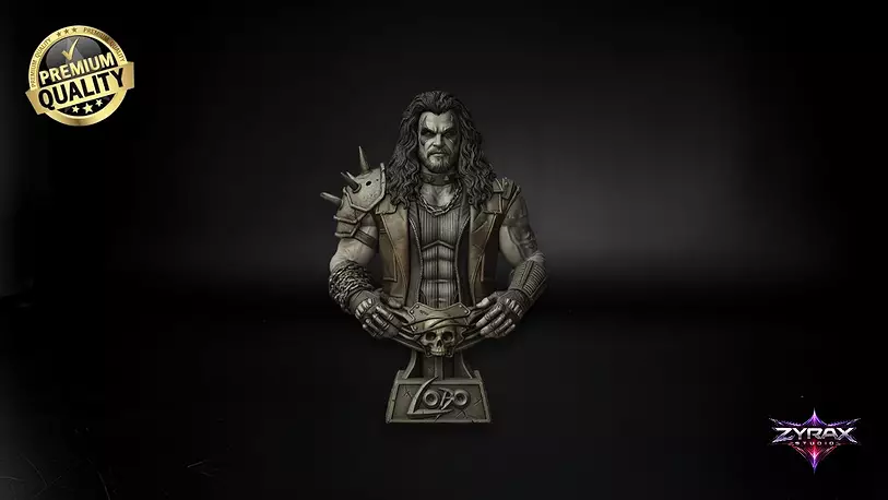 Lobo Bust STL Jason Momoa  DC Comics 3D Print Sculpture OBJ Model