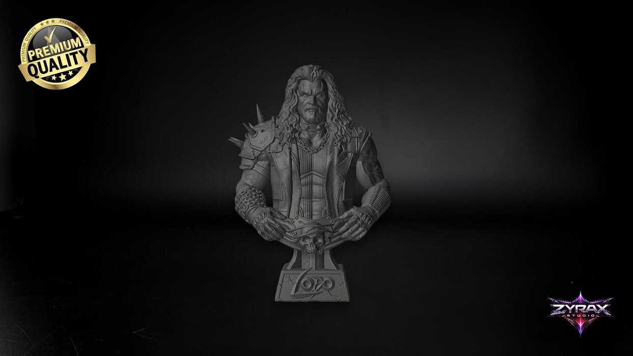 Lobo Bust STL Jason Momoa  DC Comics 3D Print Sculpture OBJ Model — view 2
