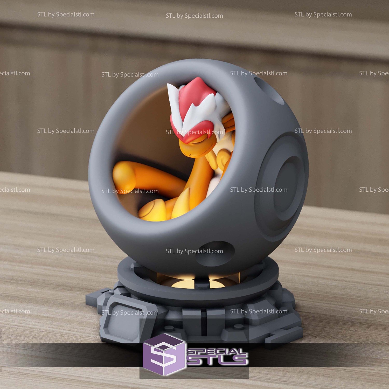 Super Basic Pokemon STL Infernape Healing Machine 3D Model — view 3