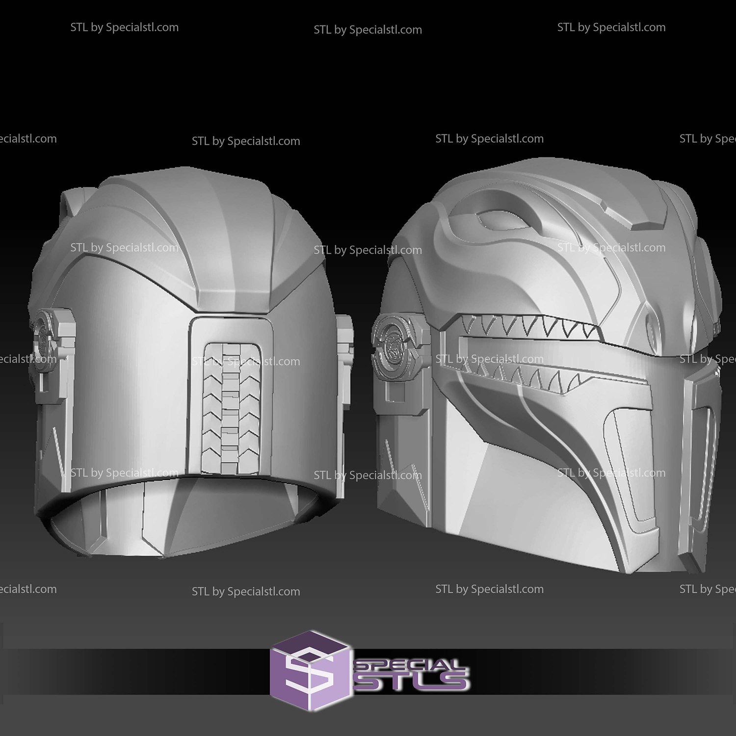 Cosplay STL Files Mandalorian Red Ranger Helmet 3D Model — view 6