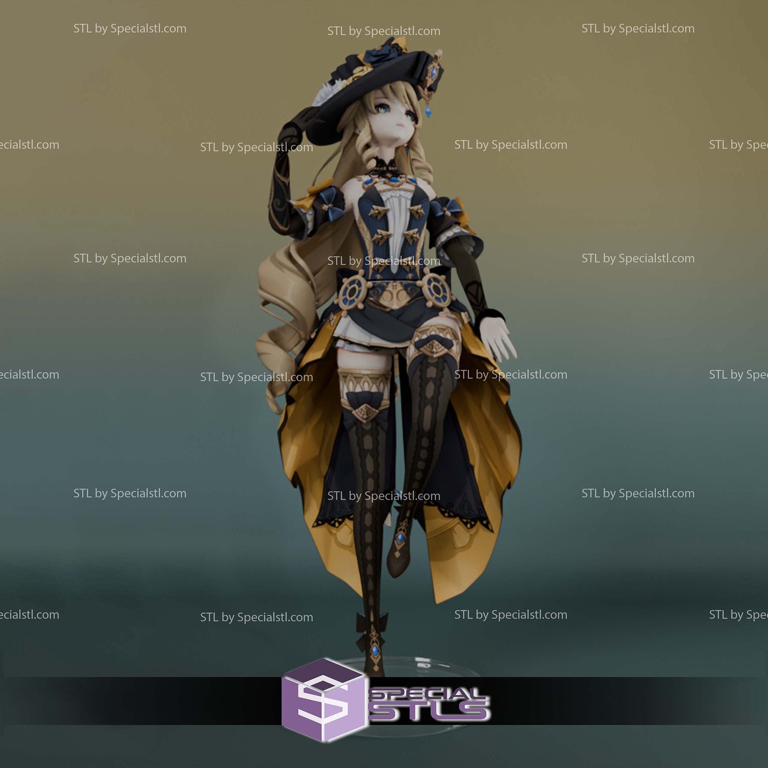 Navia Genshin Impact Digital STL Files 3D Model — view 2