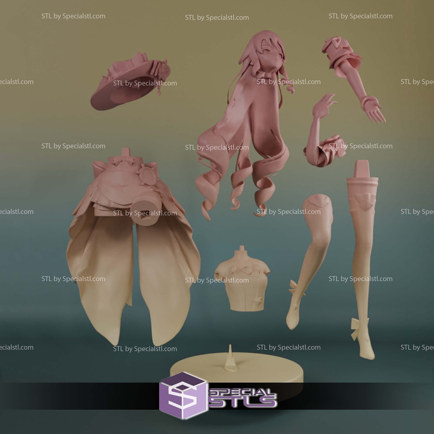 Navia Genshin Impact Digital STL Files 3D Model — view 3