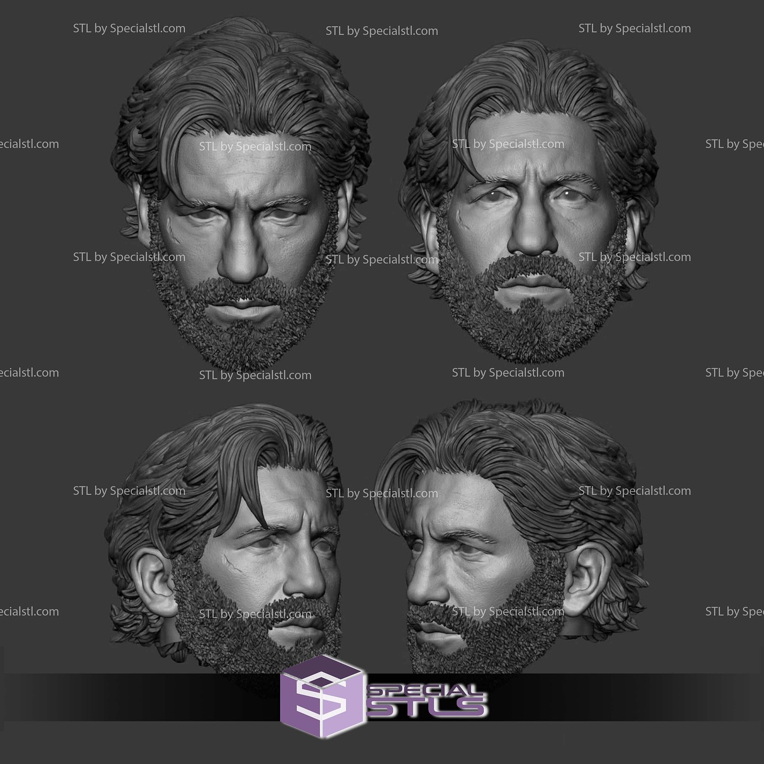 Custom Head STL Collection - Punisher Daredevil Born Again V2 3D Model — view 2
