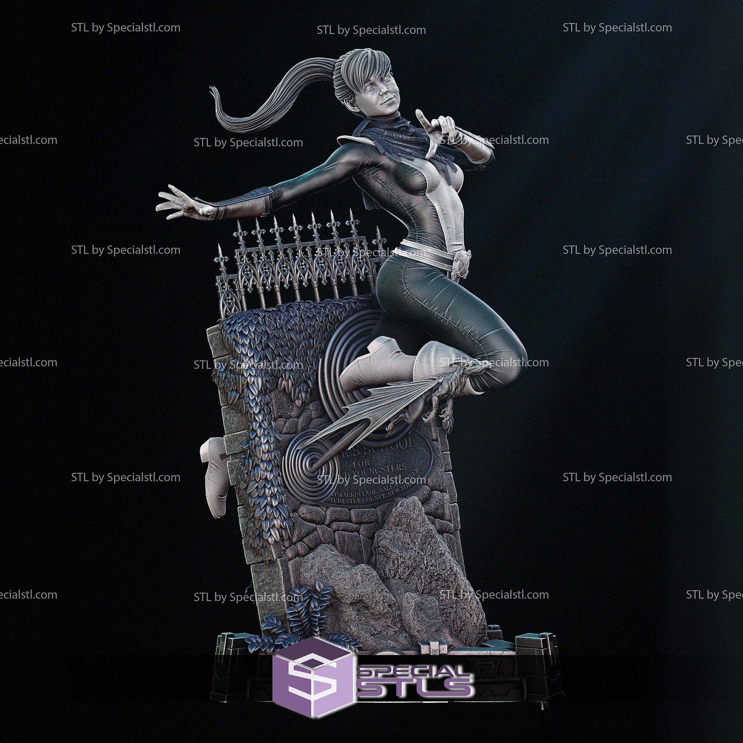 Kitty Pryde Xavier School Wall 3D Printer Files STL Model — view 2