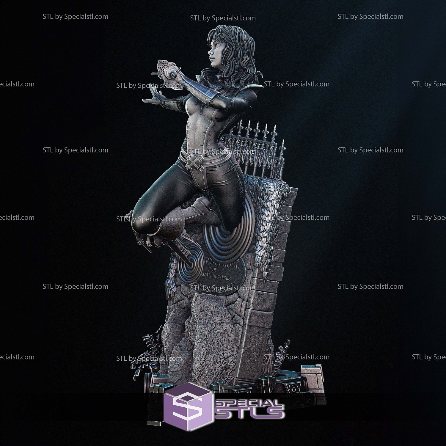 Kitty Pryde Xavier School Wall 3D Printer Files STL Model — view 5