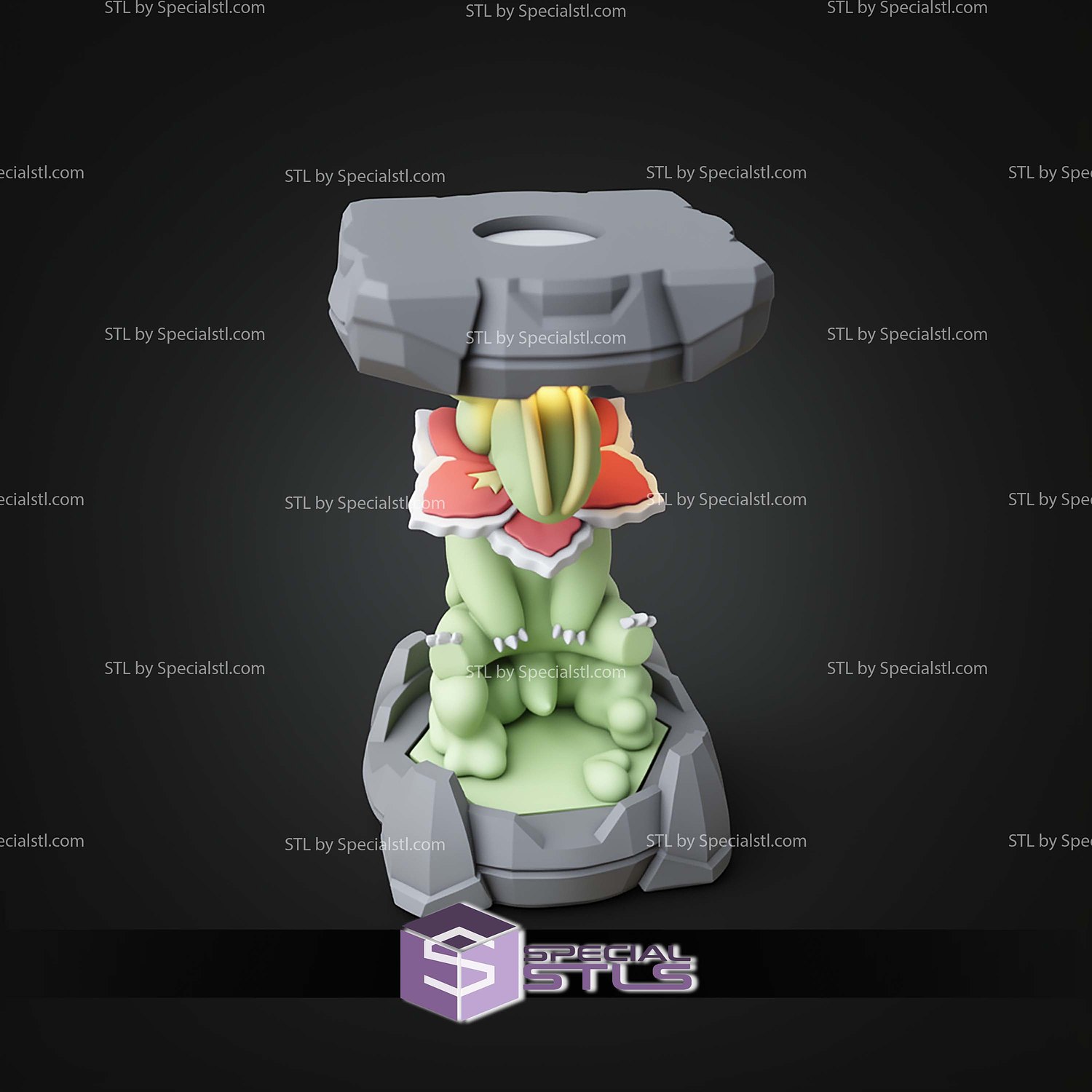 Pokemon Clone Lab Colletion Meganium STL Files 3D Model — view 2