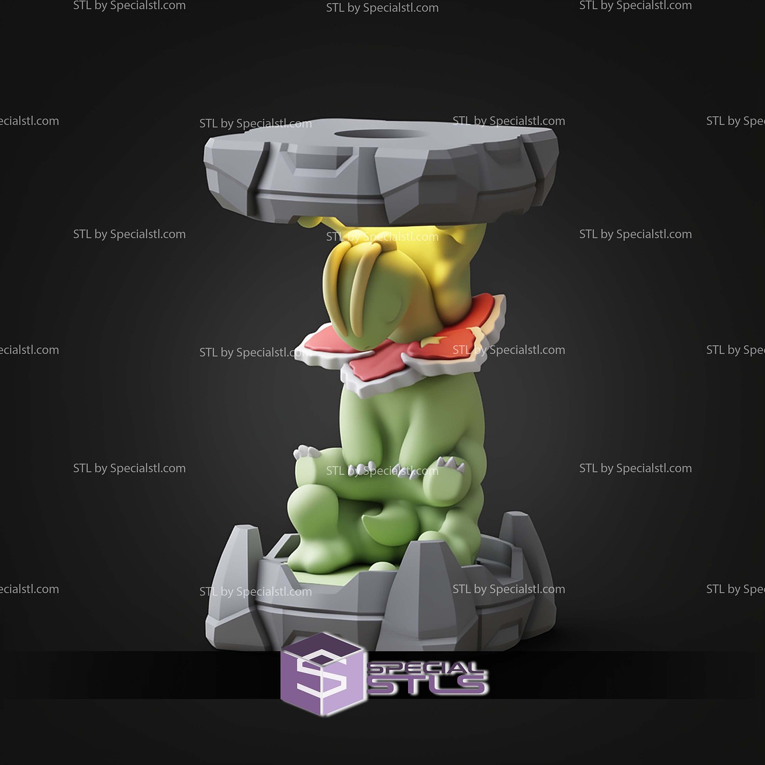 Pokemon Clone Lab Colletion Meganium STL Files 3D Model — view 3