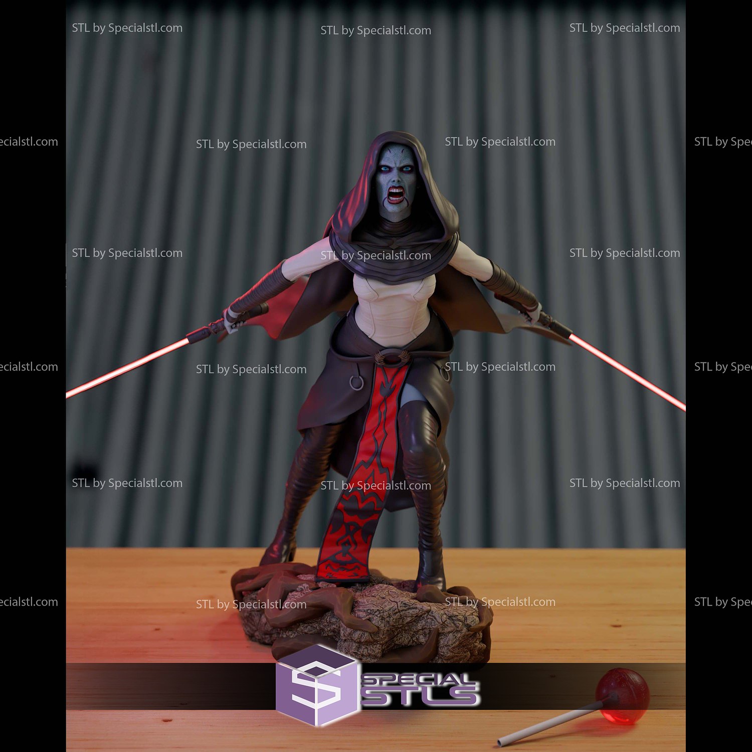 Asajj Ventress Angry 3D Printer Files STL Model — view 2