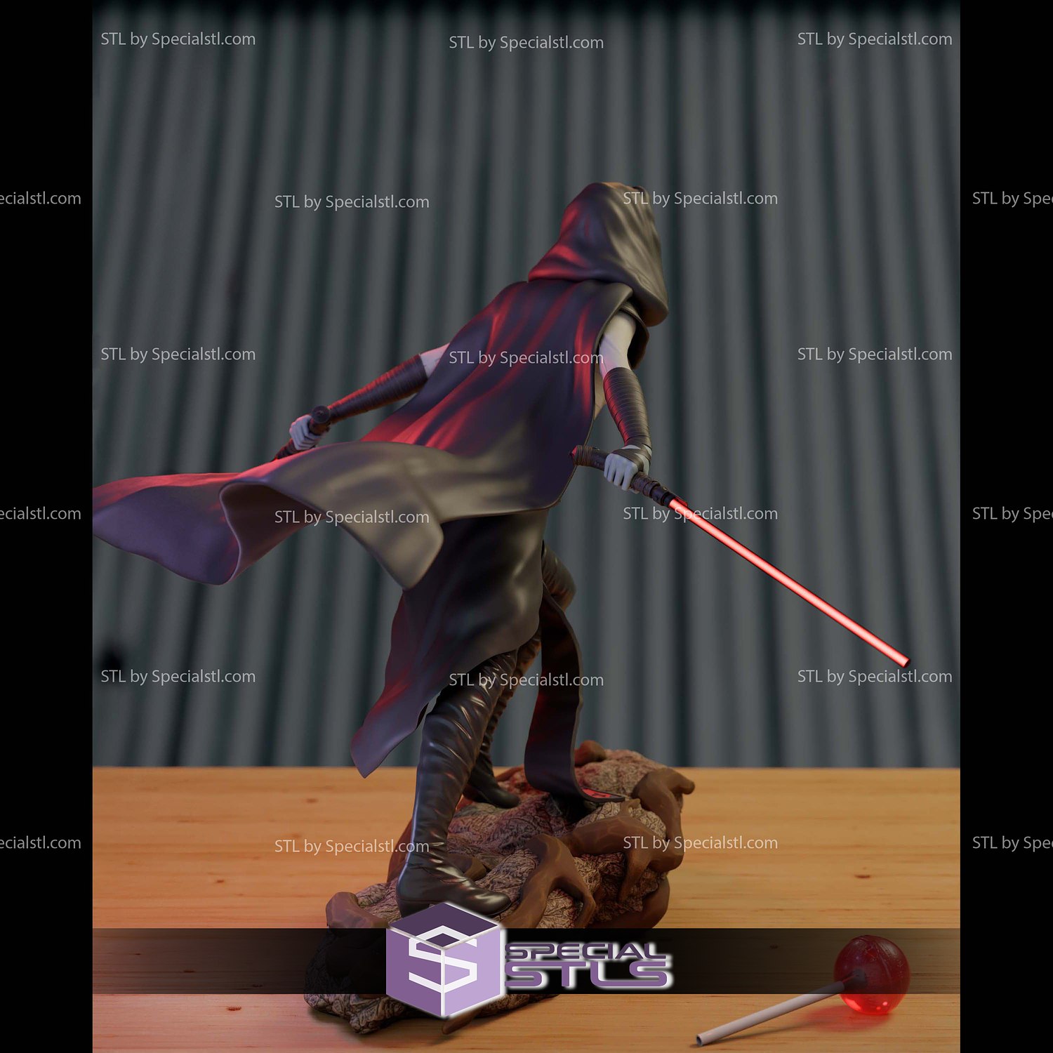 Asajj Ventress Angry 3D Printer Files STL Model — view 3