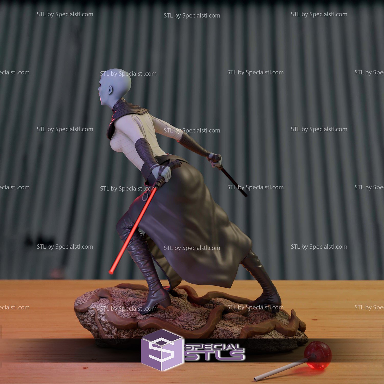 Asajj Ventress Angry 3D Printer Files STL Model — view 4