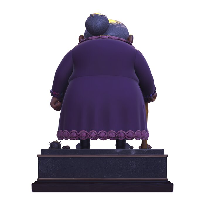 Stylized PBR Grumpy Old Lady Figurine 3D MP4 Model — view 5