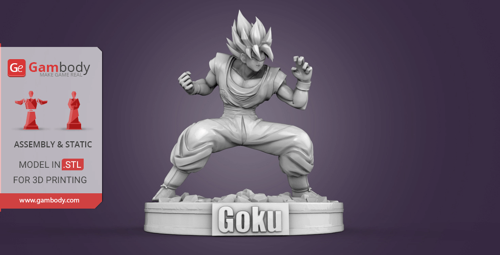 Goku 3D Printer Files | Assembly STL Model