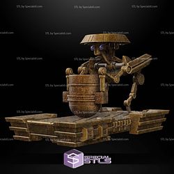 Custom 1 12 Figure STL Panning Droid and Repulsorlift Platform 3D Model