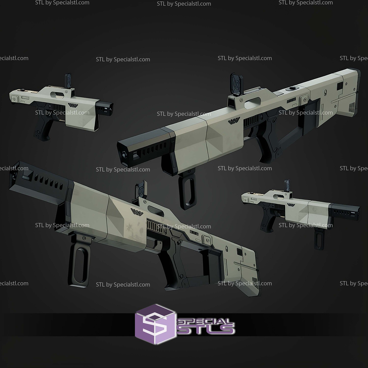 Cosplay STL Files SP18 Full Rifle Configuration 3D Model — view 7