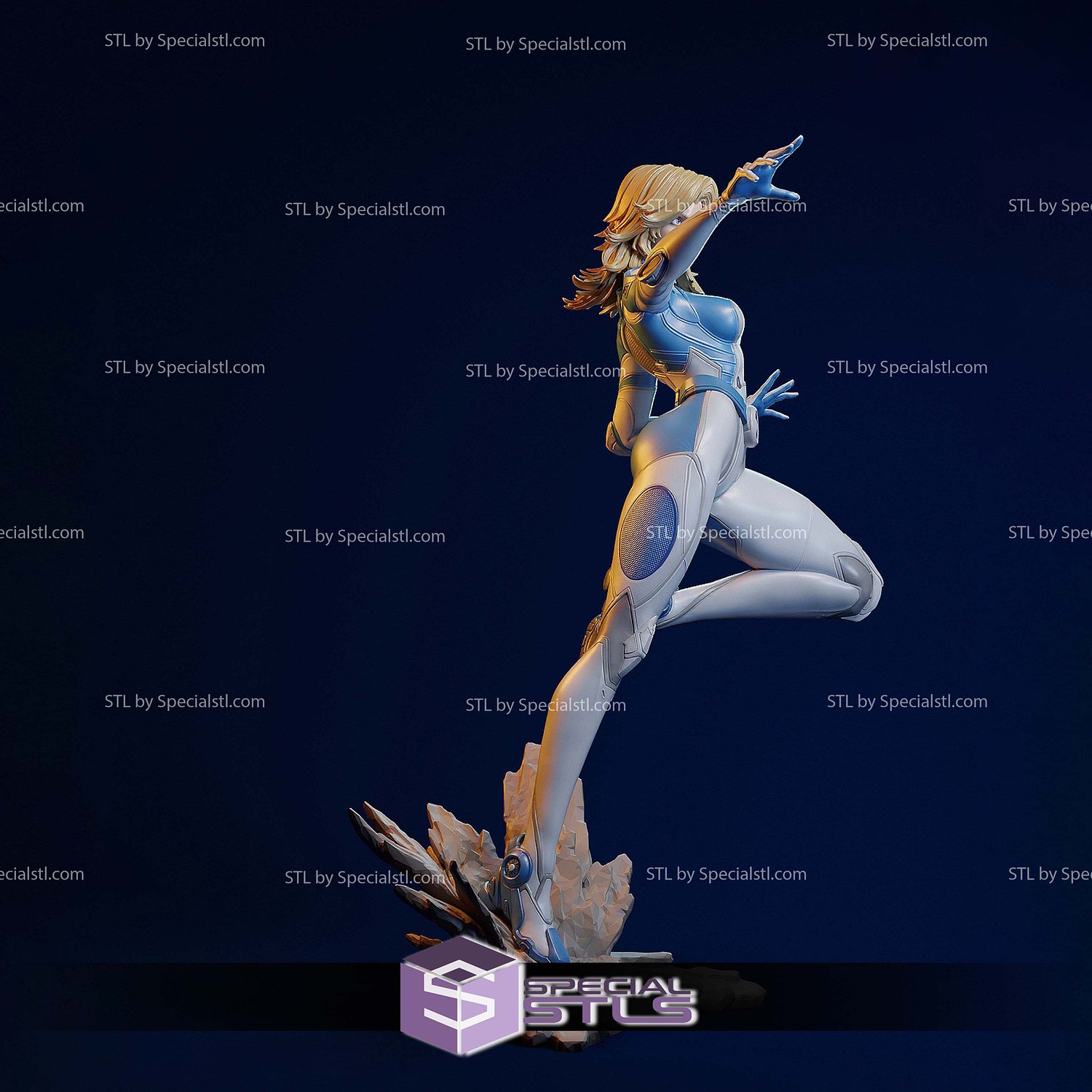 Invisible Woman Marvel Rivals Standalone V2 STL Files 3D Model — view 2