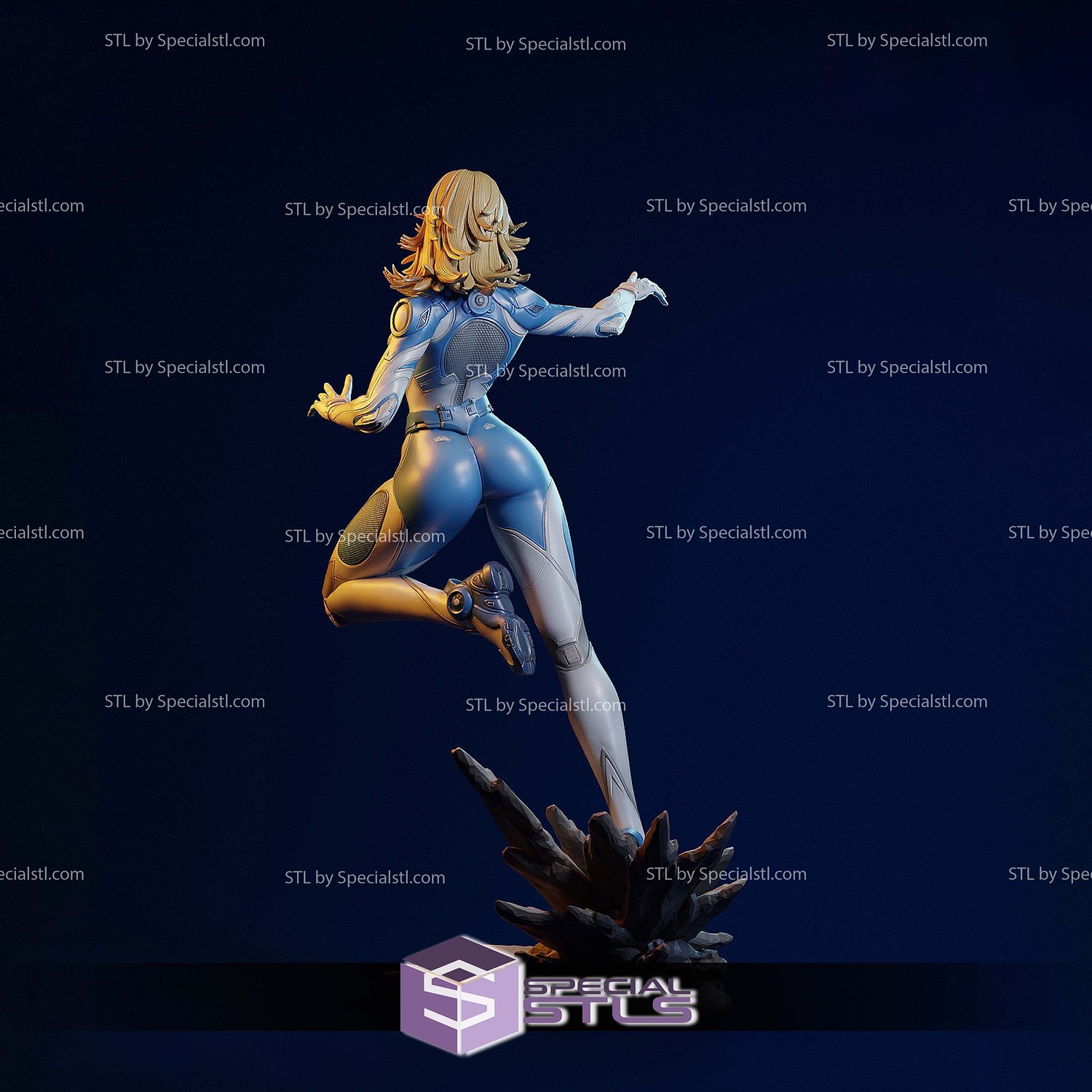 Invisible Woman Marvel Rivals Standalone V2 STL Files 3D Model — view 3
