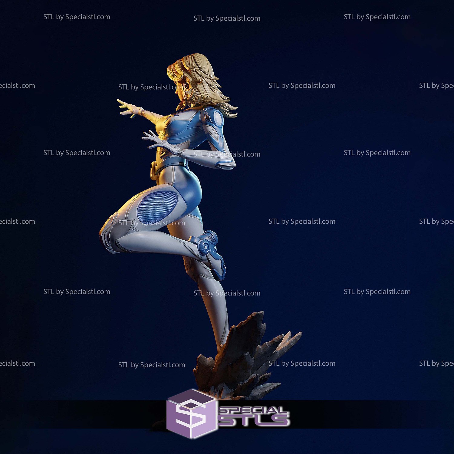 Invisible Woman Marvel Rivals Standalone V2 STL Files 3D Model — view 4