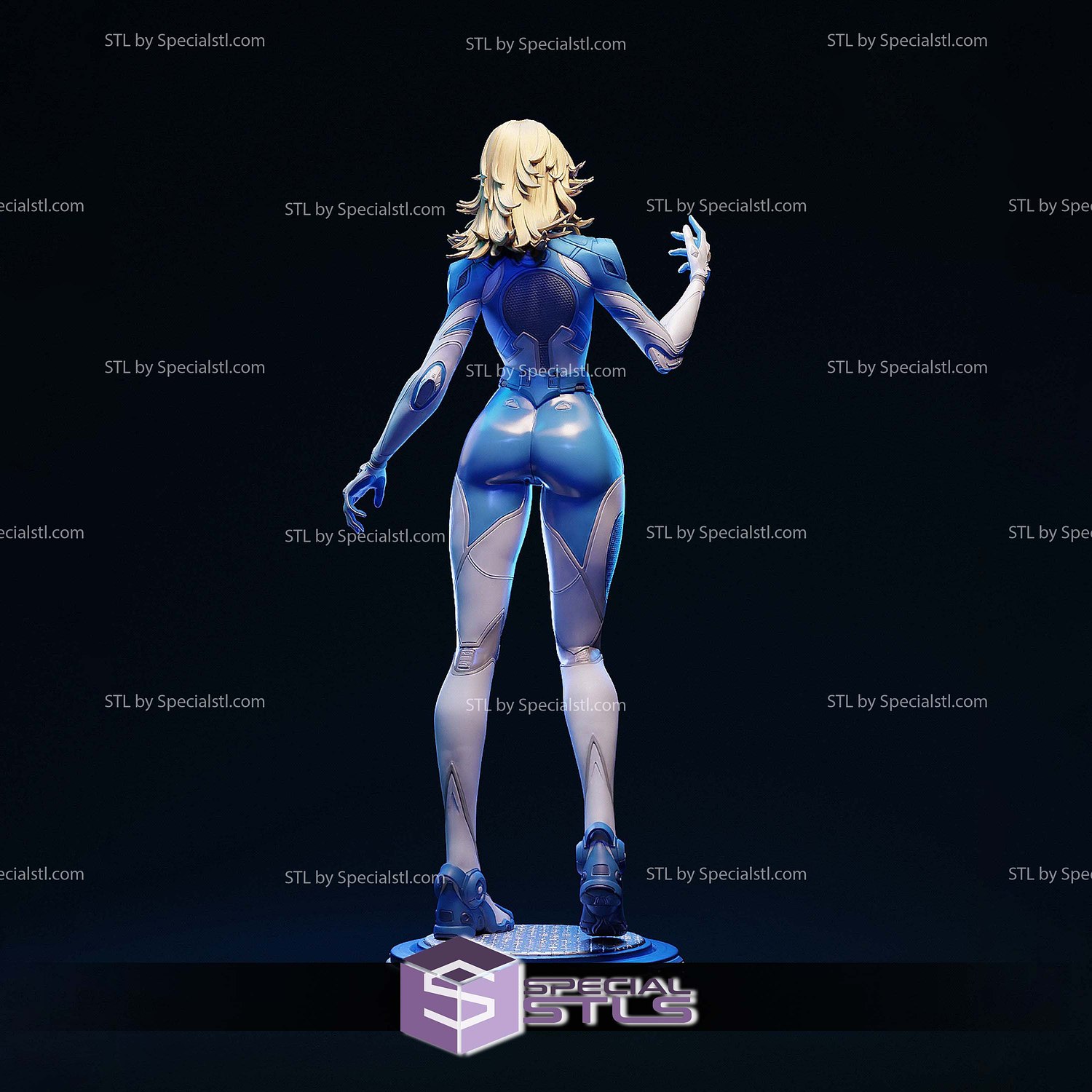 Invisible Woman Marvel Rivals Standalone V2 STL Files 3D Model — view 8